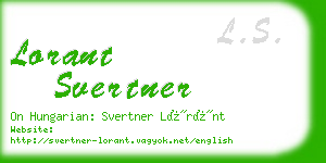 lorant svertner business card